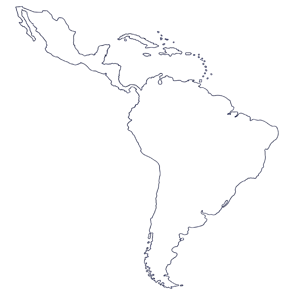 Mapa de la gira en Latinoamérica