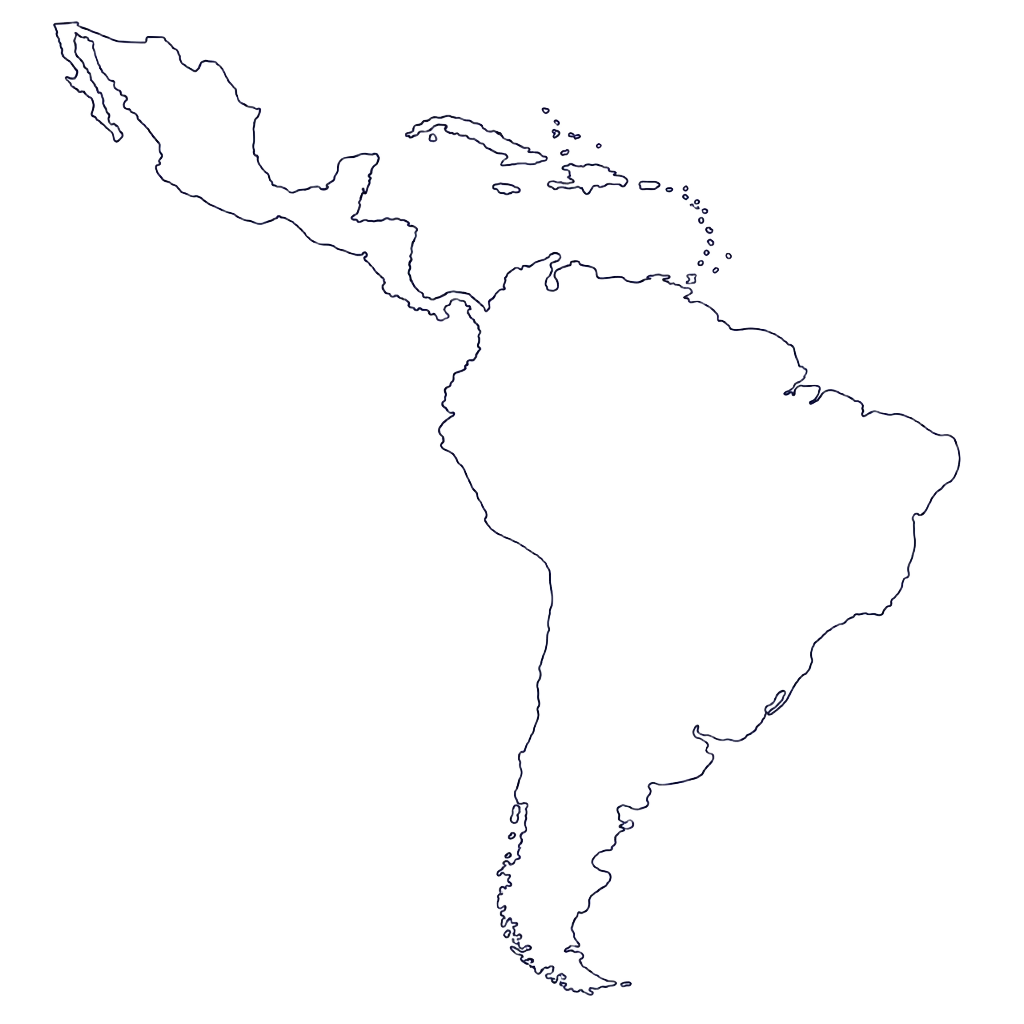 Mapa de la gira en Latinoamérica